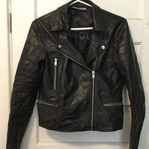 Faux Leather Motorcycle Style jacket from M Mendocino, size S
